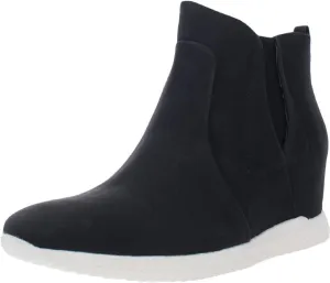 BareTraps Womens Black Non-Slip Goring Hidden Heel Shock Absorption Odor Control Arch Support Jaci Round Toe Wedge Zip-Up Booties 5 M