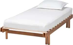 Baxton Studio Bolivia Platform Bed Frame, Expands from Twin to King, Walnut Brown
