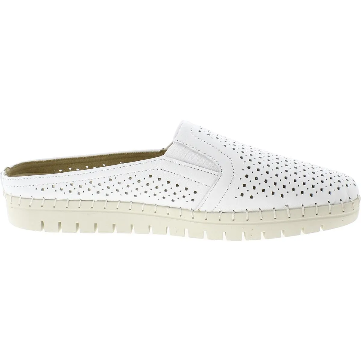 Bella Vita Women's Refresh Sneaker Slide Mule, White Leather, 11 Wide