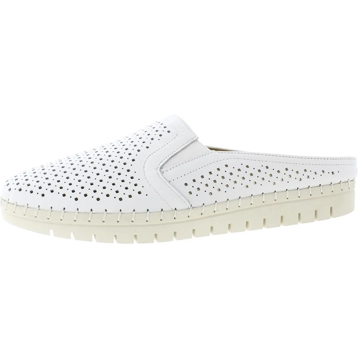Bella Vita Women's Refresh Sneaker Slide Mule, White Leather, 11 Wide