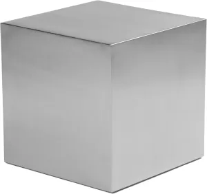 Benjara Brioni 20 Inch Tall Side End Table, Square Top, Brushed Silver Metal Frame