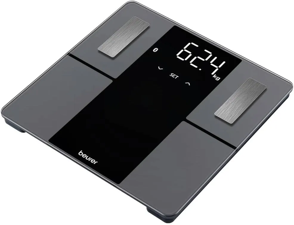 Beurer BF500 Smart Body Analysis Scale with Bluetooth & App, Accurate Digital Diagnostic Scale Measures Body Fat, Muscle Mass, Caloric Needs, 396 lbs, XL Display