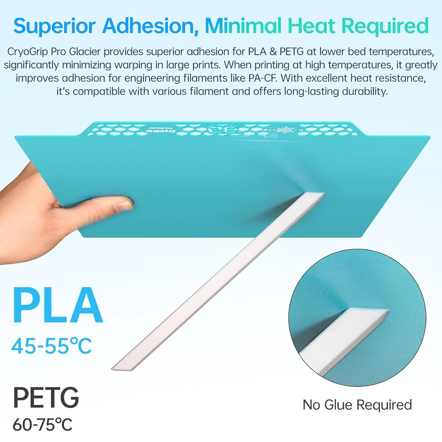 BIQU Cryogrip Pro Glacier 235x235MM Panda Build Plate for Adventurer 5M/5M Pro, Ender-3/3 Pro/3 V2/3 Neo/3 V2 Neo/3 S1/3 S1 Pro, Creality-K1/K1C, Ender-5/5 Pro, Kobra, Neptune 3 Pro, etc. 3D Printers