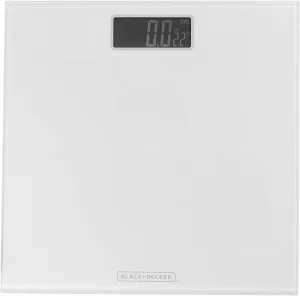 Black Decker Battery Operated Digital Bath Scale, Large LCD Display, High Accuracy, 375 Max Pounds, Ultra-Slim Design