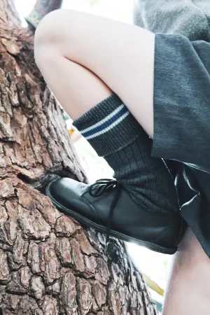 Black School Shoe - Lace up