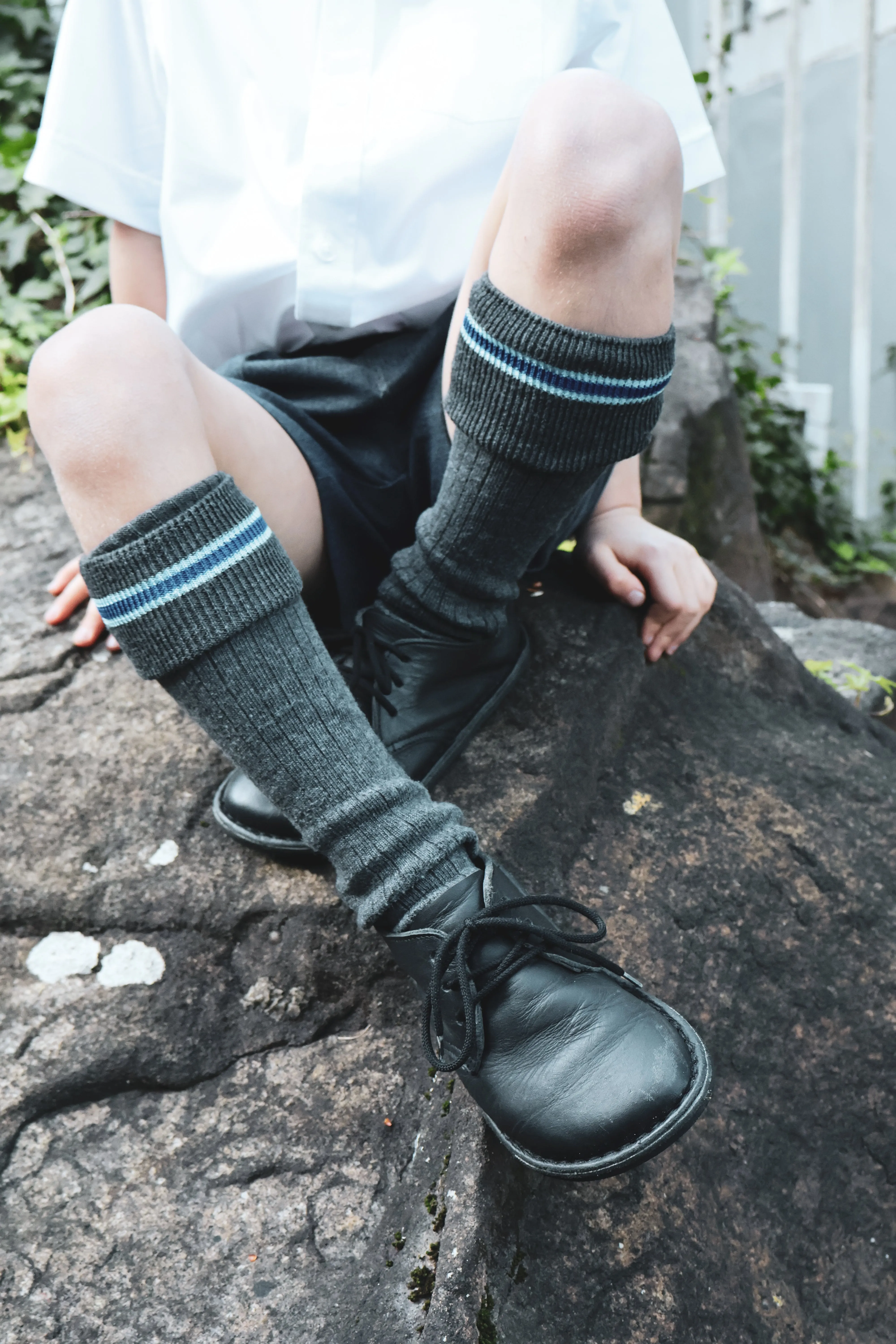 Black School Shoe - Lace up