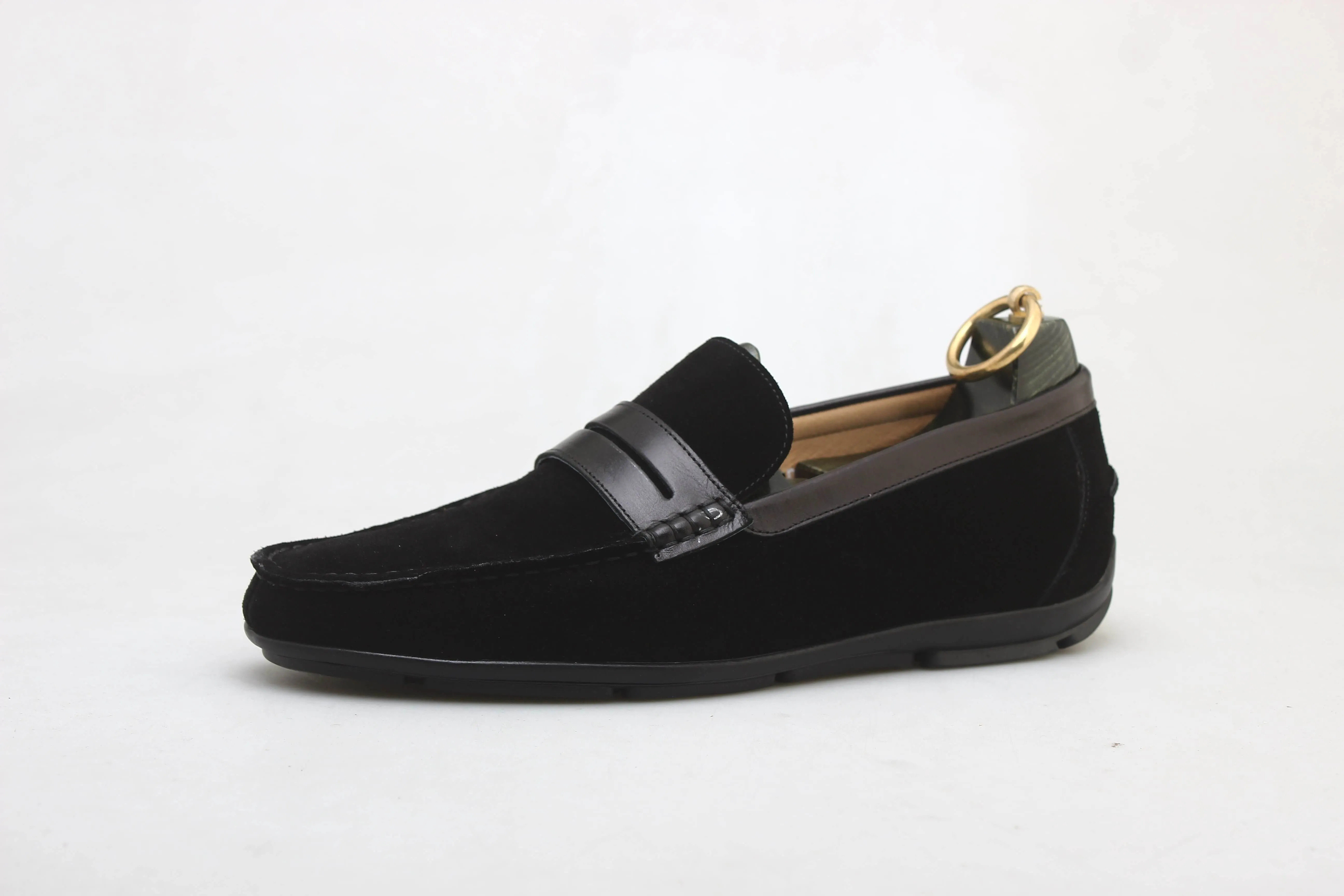 Black Suede Driving Loafers