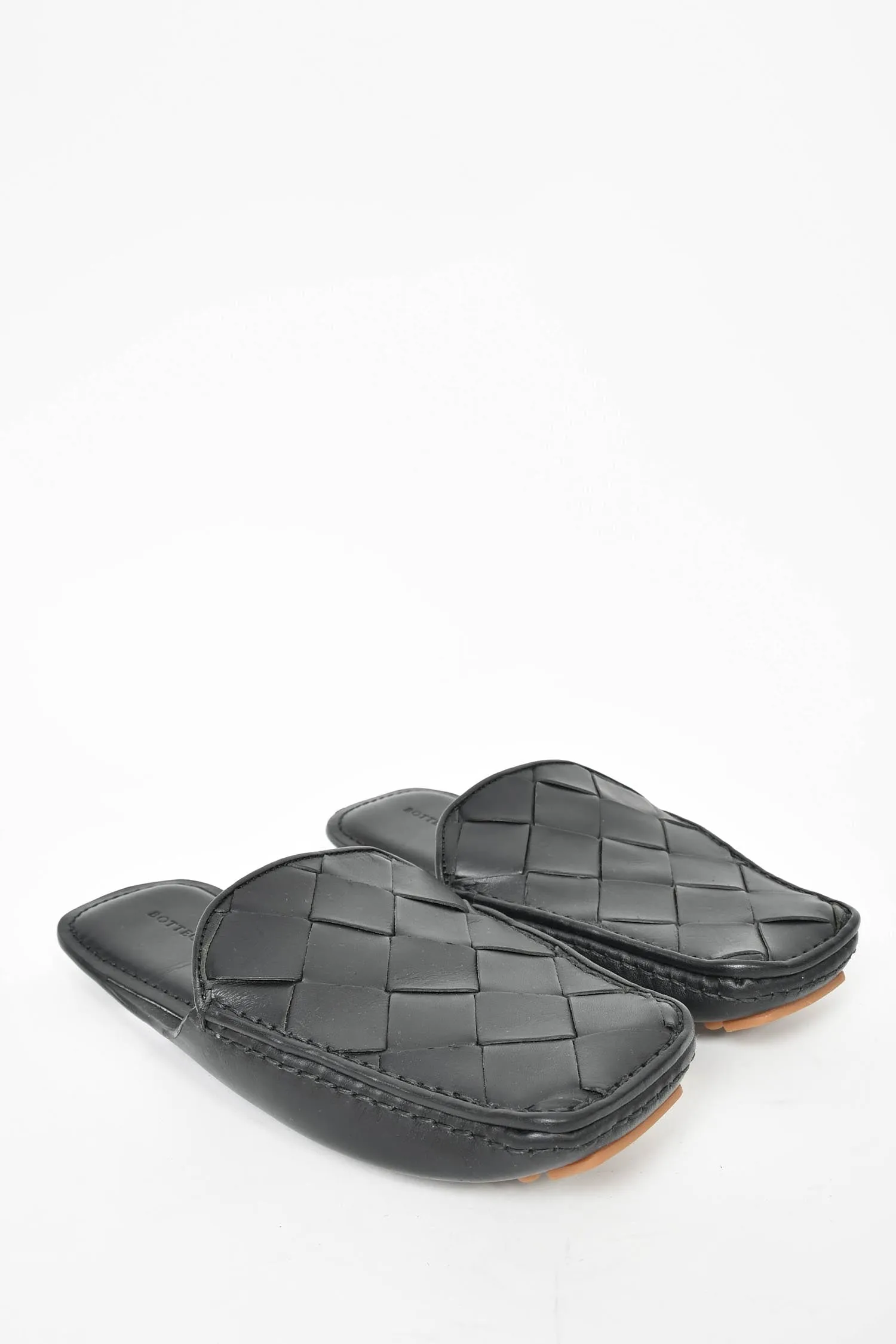 Bottega Veneta Black Intrecciato Leather Mule Slides Size 36.5