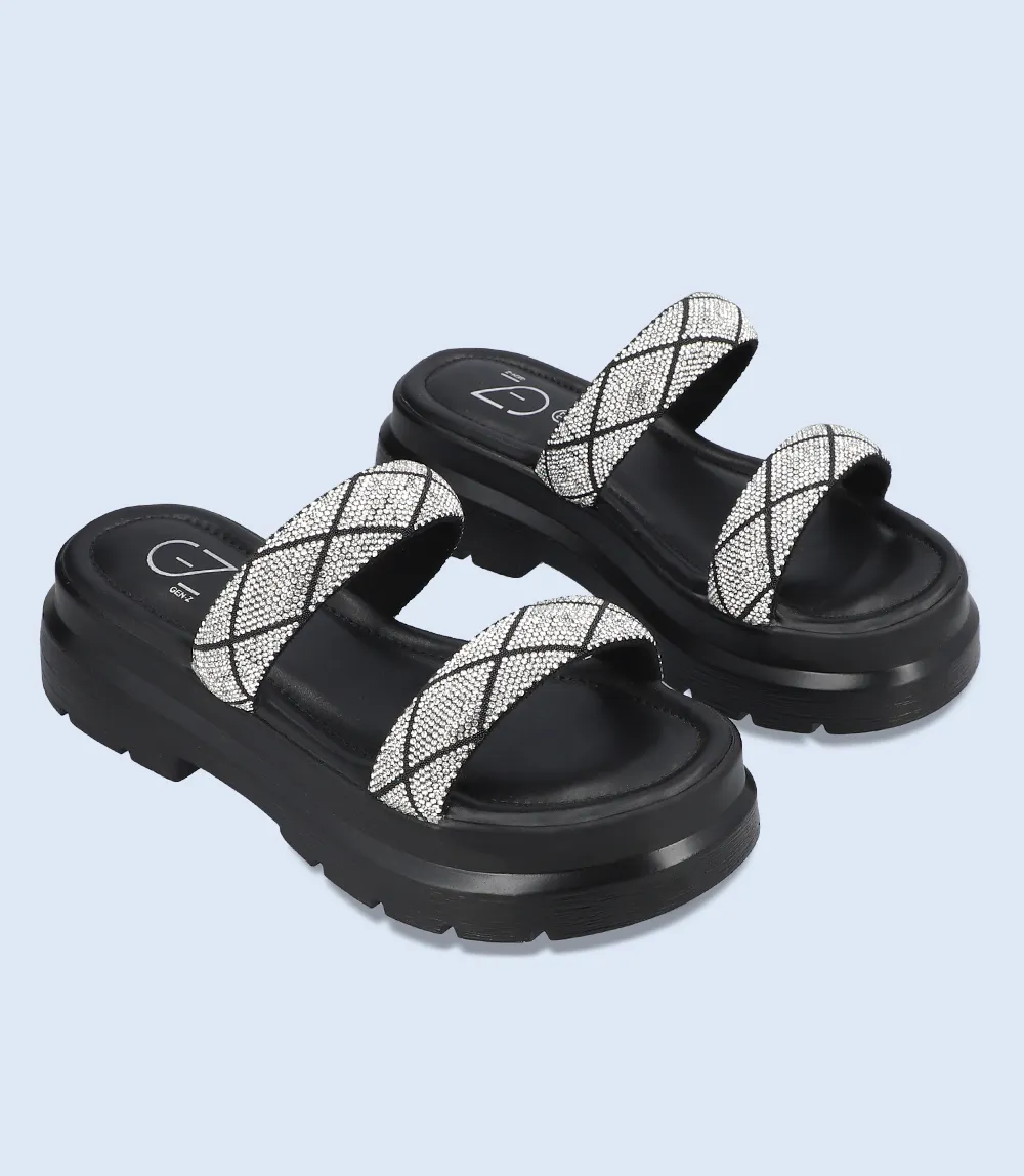 BW6643-BLACK-Women Platform Slipper