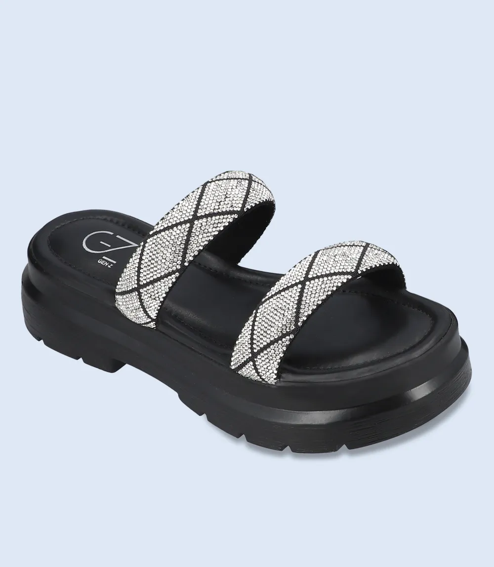 BW6643-BLACK-Women Platform Slipper