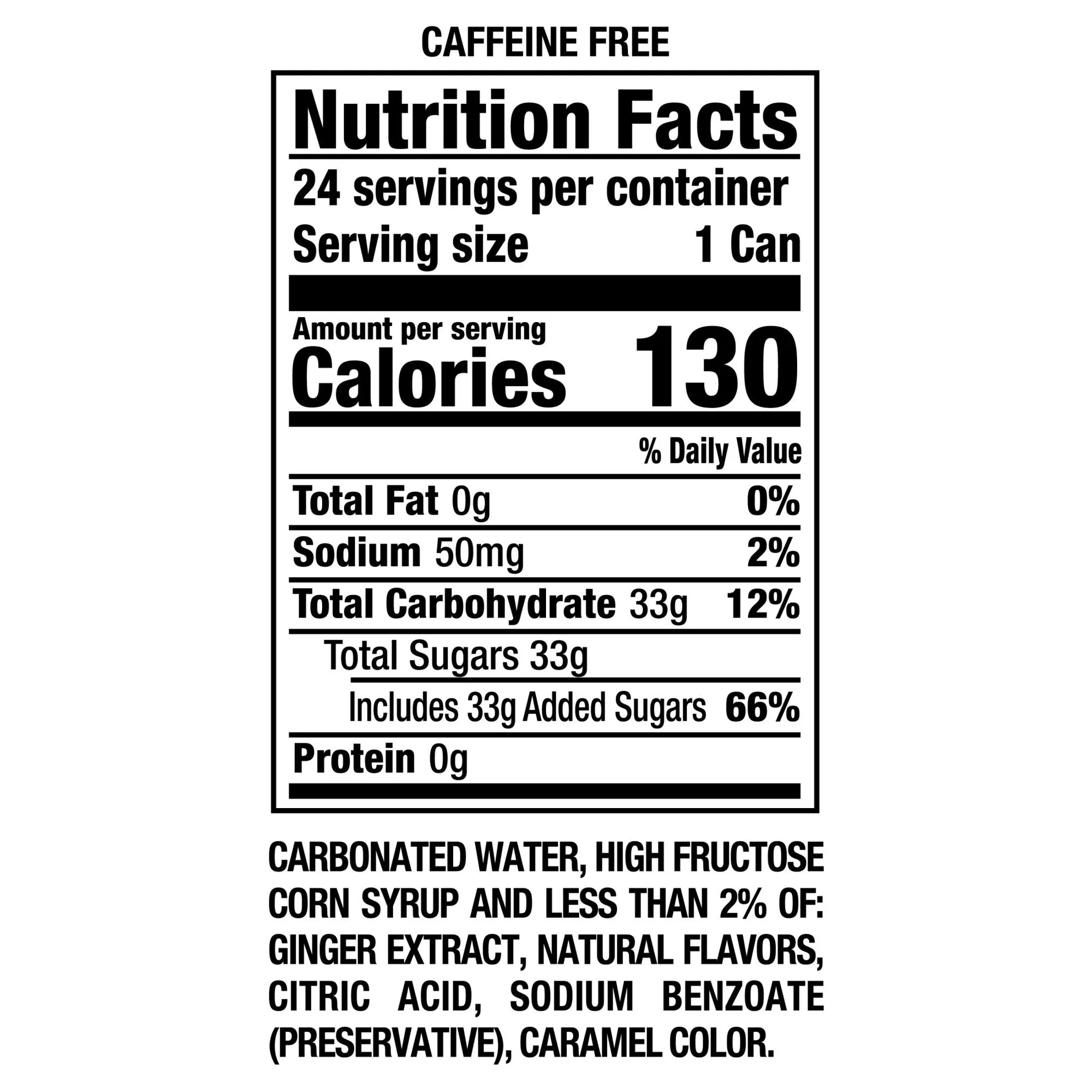Canada Dry Caffeine Free Ginger Ale, 12 fl oz, (1 Can)