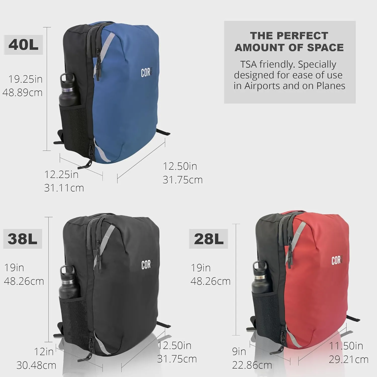 Carry On Travel Backpack Bundle | Island Hopper Travel Backpack with Toiletry Bag and 4-Piece Compression Packing Cube Set (Black with 4 Piece Packing Cube Set, 40L)