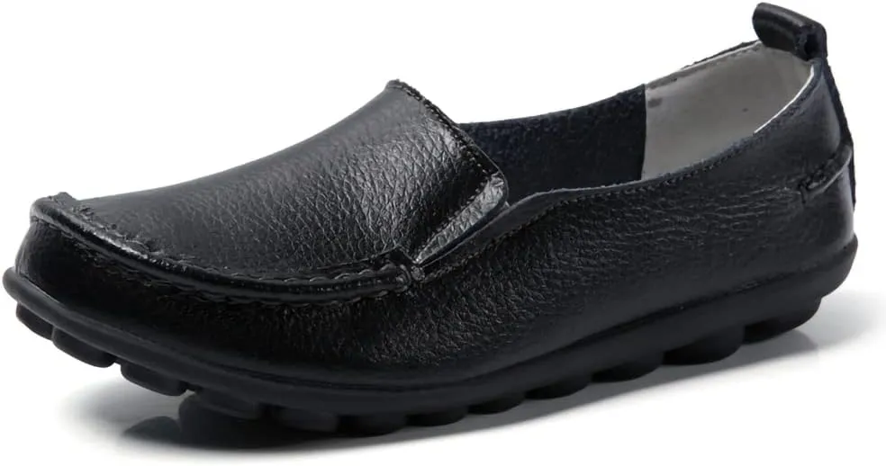 Casual Womens Loafers Shoes Soft Leather Lightweight Classic Penny Slip-on Loafers Outdoor Indooor Walking Driving Moccasins Flats for Womens Nurse Loafers Flats