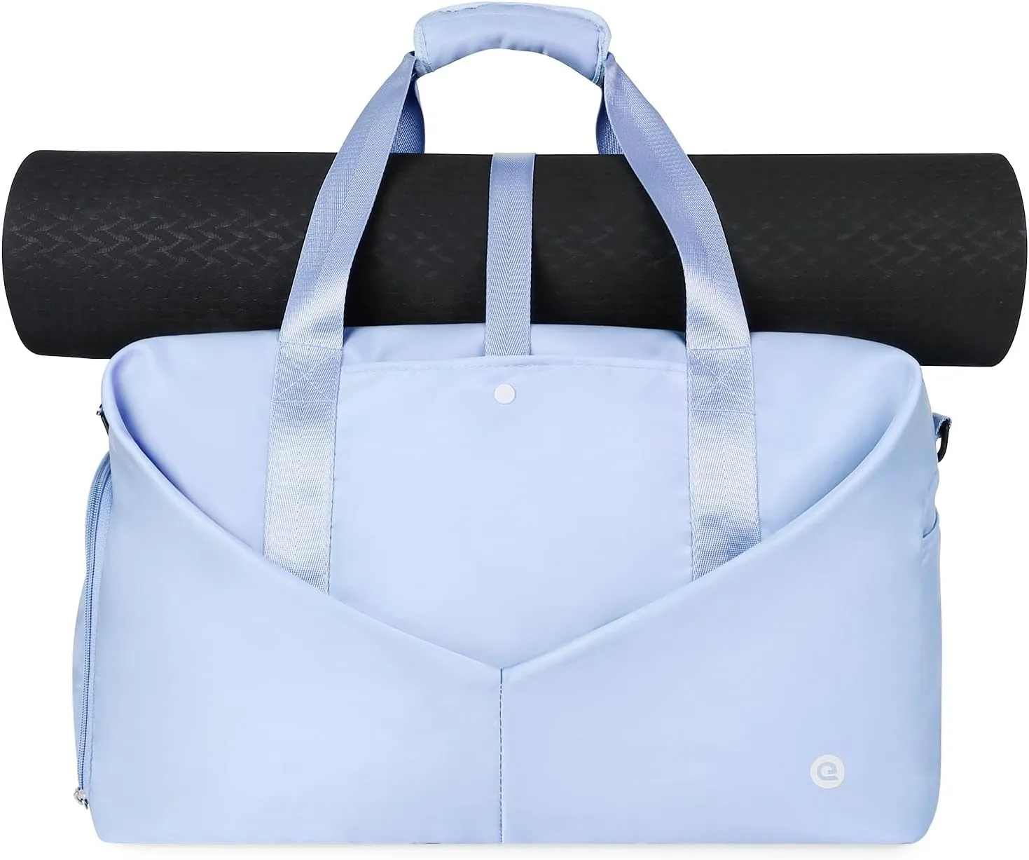 Ceneda 20" Gym Duffel Bag with Wet Pocket Shoes Compartment Portable Overnight Weekender Bag Travel bag Yoga Bag for Women (Light Blue)