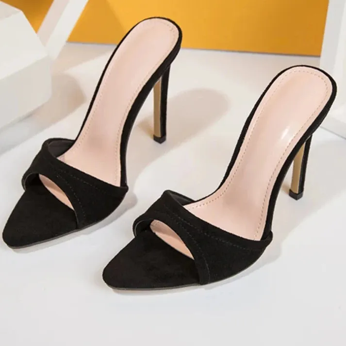 Chic Pointed-Toe High Heel Mules