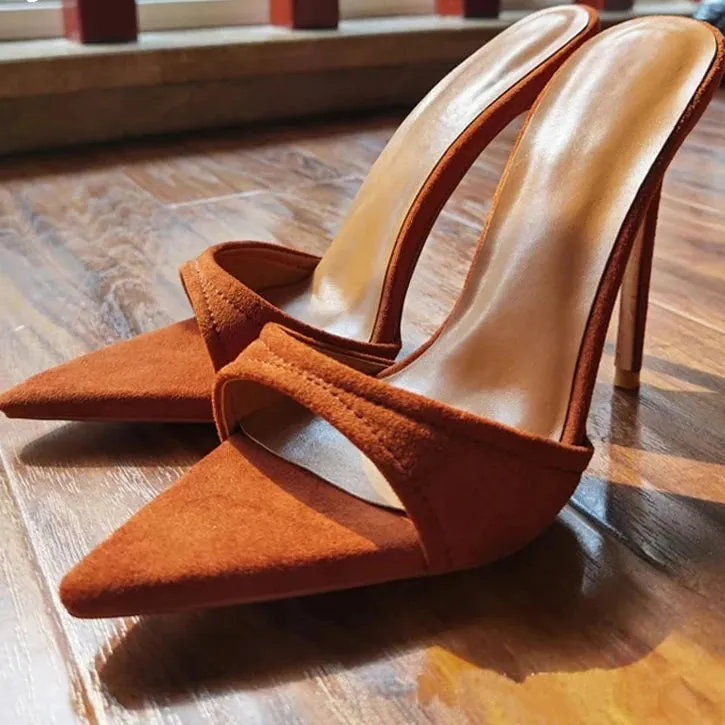Chic Pointed-Toe High Heel Mules