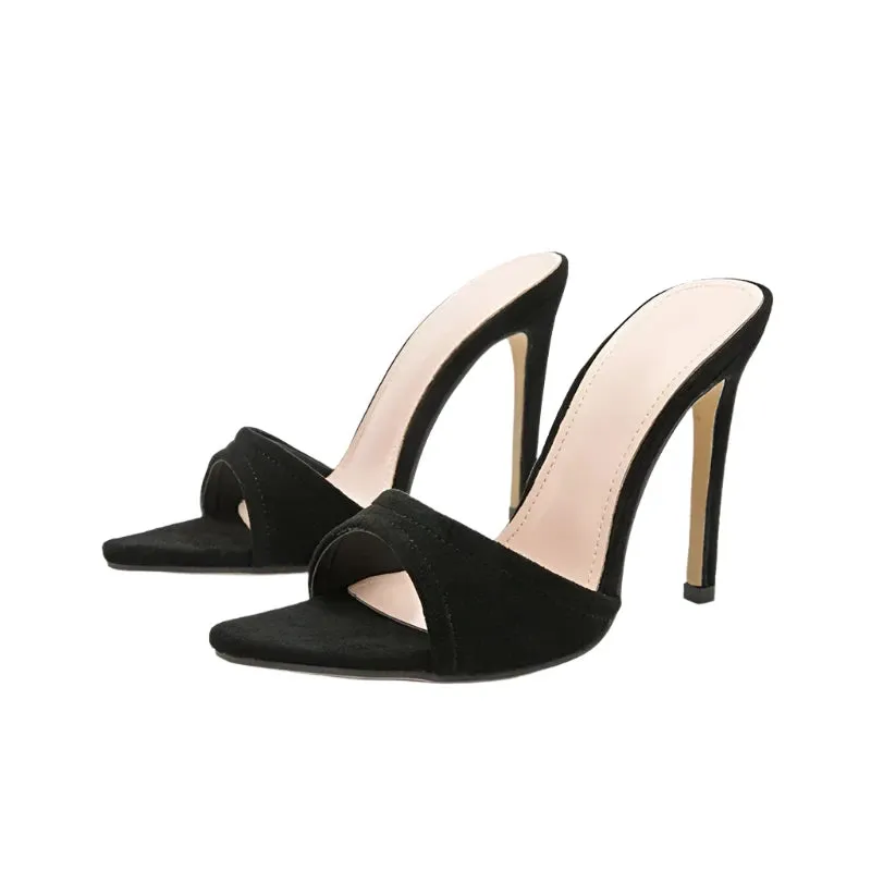 Chic Pointed-Toe High Heel Mules
