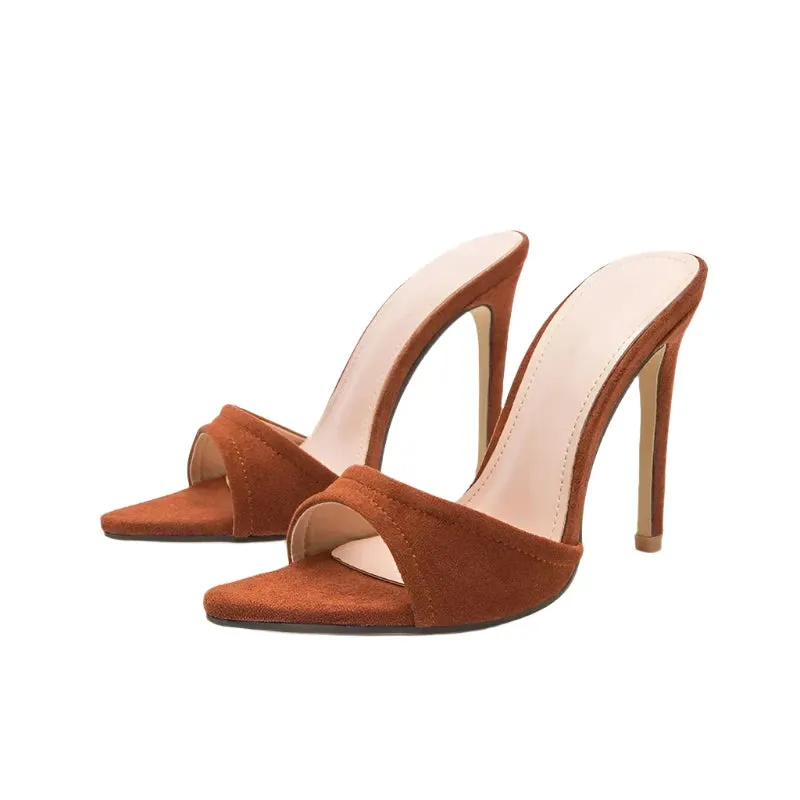 Chic Pointed-Toe High Heel Mules