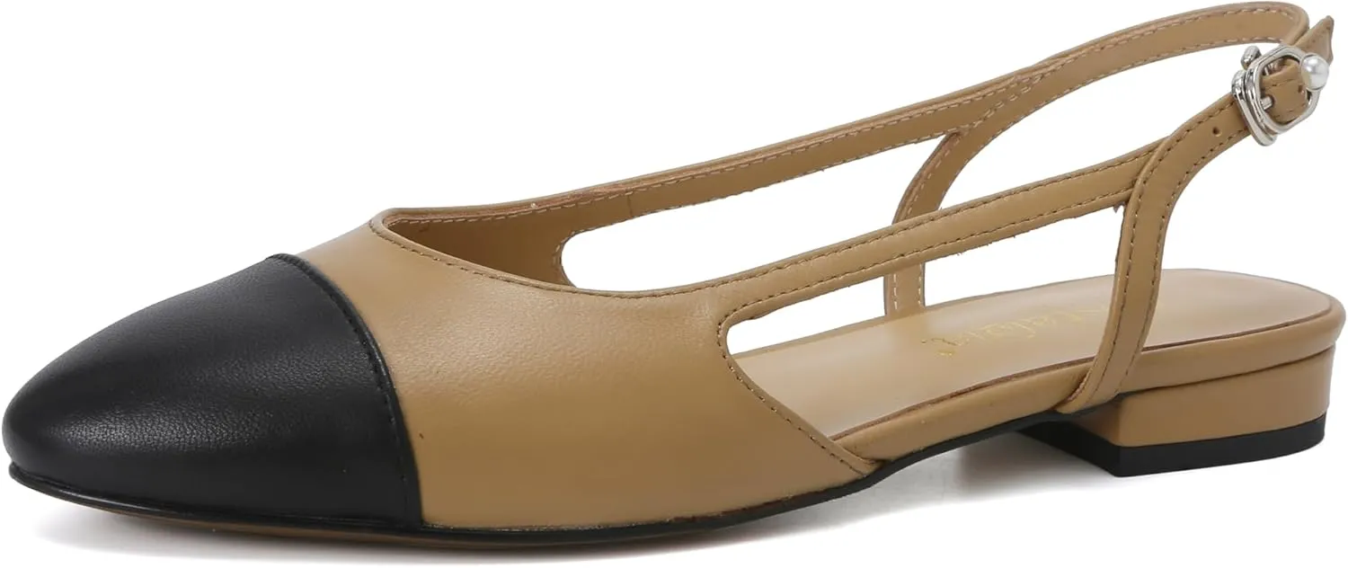Chic Serenity Genuine Lambskin Strap Flats