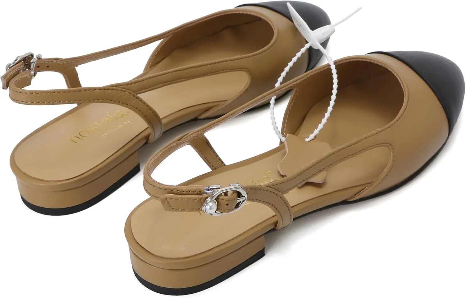 Chic Serenity Genuine Lambskin Strap Flats