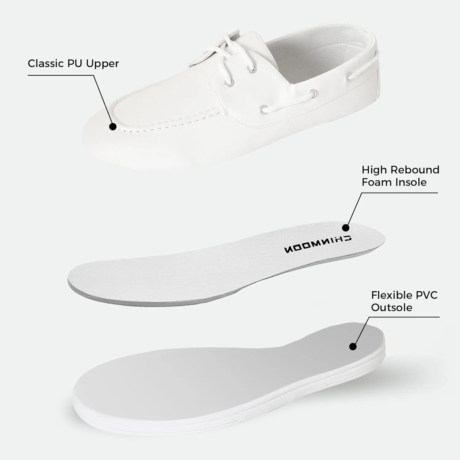 CHIN·MOON Men's Penny Loafers Slip-Ons Casual Boat Driving Walking Shoes Waterproof PU Footwear