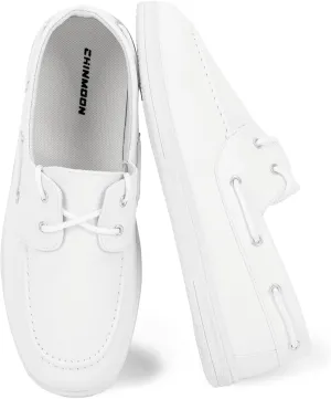 CHIN·MOON Men's Penny Loafers Slip-Ons Casual Boat Driving Walking Shoes Waterproof PU Footwear
