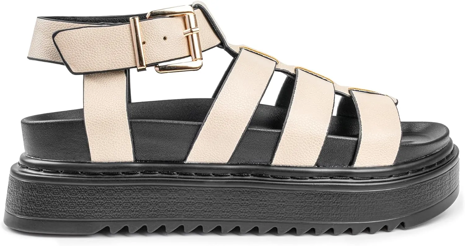 Chunky Sandals For Women,Platform Sandals For Women,Ankle Strap Casual Open Toe Arch Support Sandals
