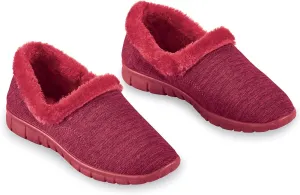 Collections Etc Skid Resistant Faux Fur Lined Flexible Slip On Shoes