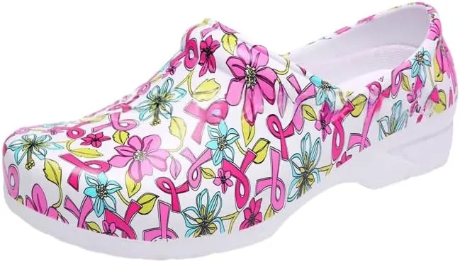 Comfortable Waterproof and Lightweight Printed Nurse Shoes, Garden Home Car Wash Casual Shoes, Chef Shoes for Women