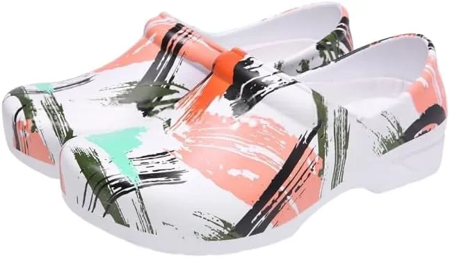 Comfortable Waterproof and Lightweight Printed Nurse Shoes, Garden Home Car Wash Casual Shoes, Chef Shoes for Women
