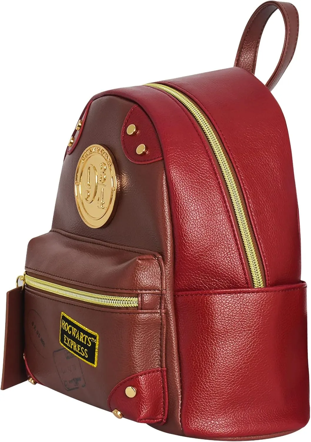 Concept One Harry Potter Mini Backpack, Hogwarts Express Platform 9-3/4 Small Travel Bag for Men and Women, Burgundy, 9 Inch