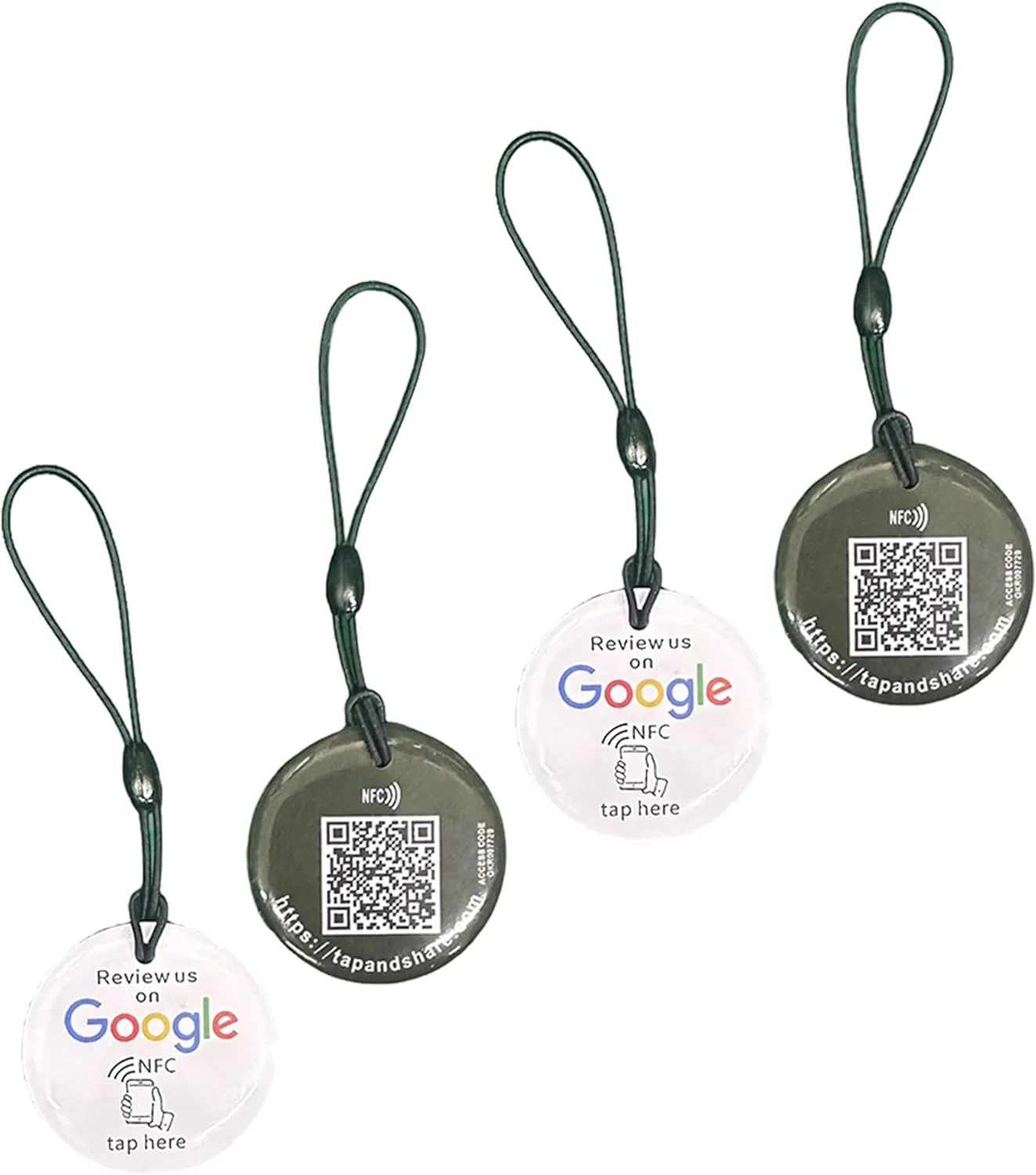 Contactless Sharing Smart NFC Google Review Follow Card Sticker (Review us on Google Keyring, 4, Count)