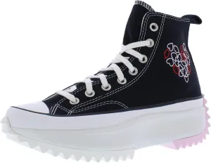 Converse Run Star Hike Hi Unisex Shoes Size 7, Color: Black/University Red-Black