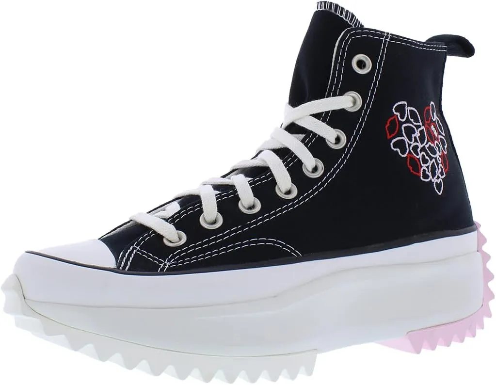 Converse Run Star Hike Hi Unisex Shoes Size 7, Color: Black/University Red-Black