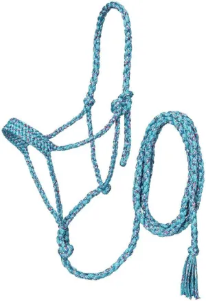 Coolhorse Tough 1 Pony Funfetti Mule Tape Halter w/ 10' Lead (Turquoise)
