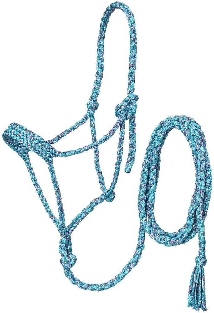 Coolhorse Tough 1 Pony Funfetti Mule Tape Halter w/ 10' Lead (Turquoise)