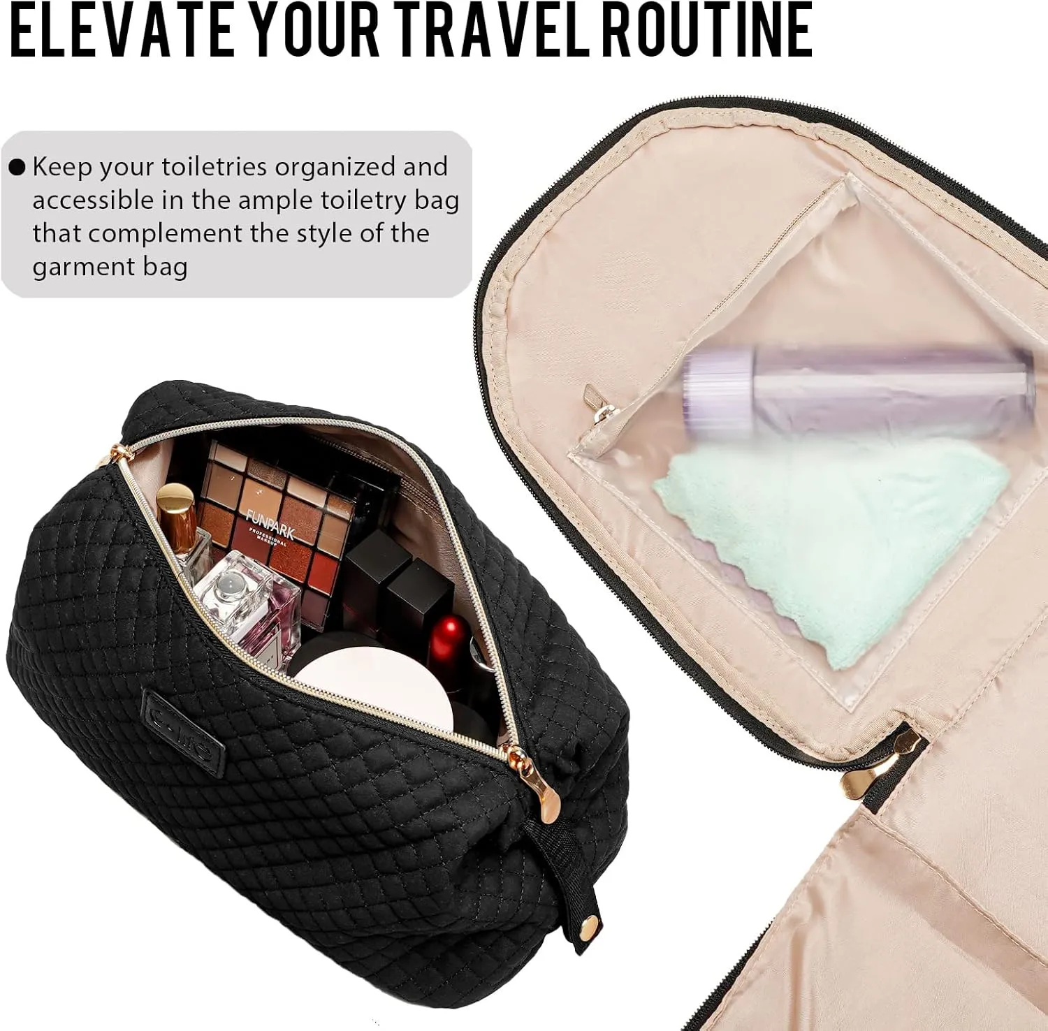 Coolife Garment Bag Carry On Convertible Travel Duffel Bag with Shoe Pouch Weekender Bag for Women Men 2 in 1 Hanging Suit Bag with Shoulder Strap Business Travel Bag (Black White Stripe, Standard)