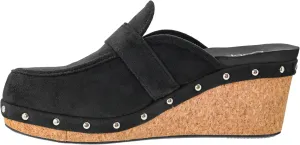 Corkys Footwear Just Precious 2.5-Inch Heel Wedges Black, Memory Foam Insoles, Slip-On Design, Chic Buckle & Stud Accents, Closed-Toe