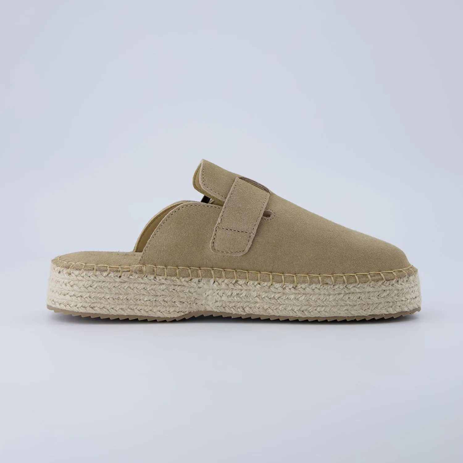 CUSHIONAIRE Andy Women’s Espadrille Mule – Suede Slip-On Clog with Adjustable Buckle, Cushioned Insole & Jute Platform