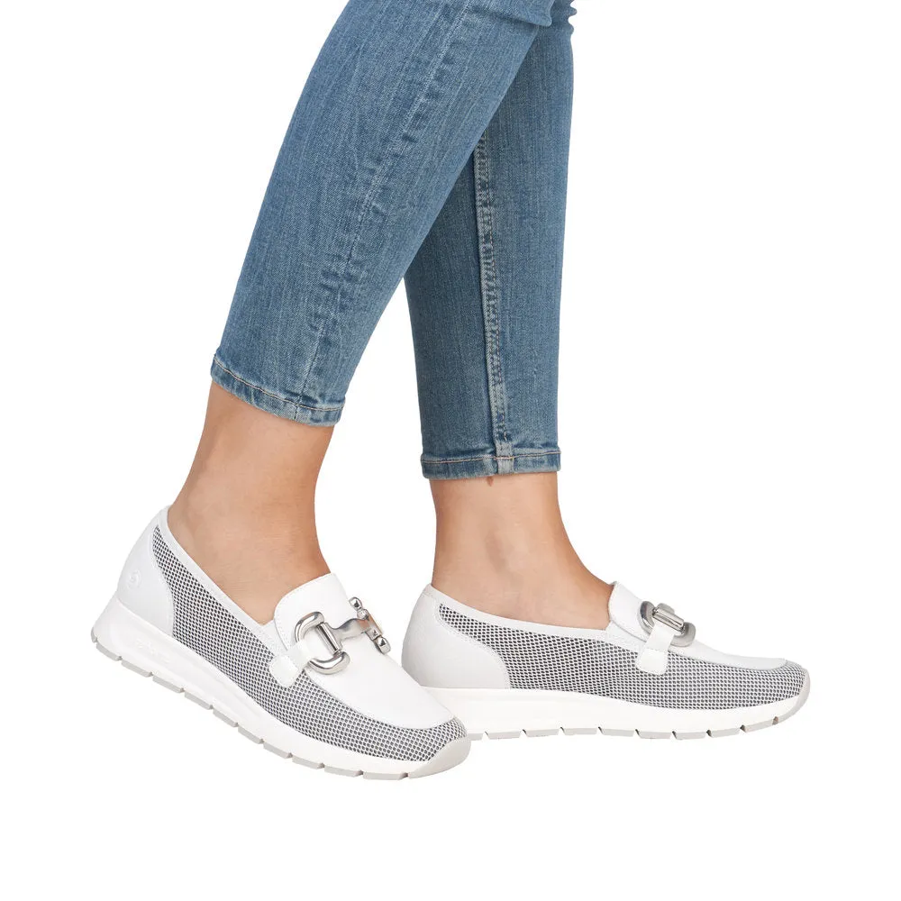 D2G02-80 - Loafer with Buckle Detail - White - Remonte