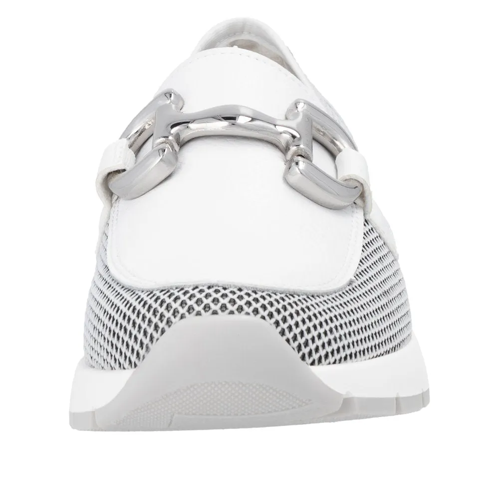 D2G02-80 - Loafer with Buckle Detail - White - Remonte