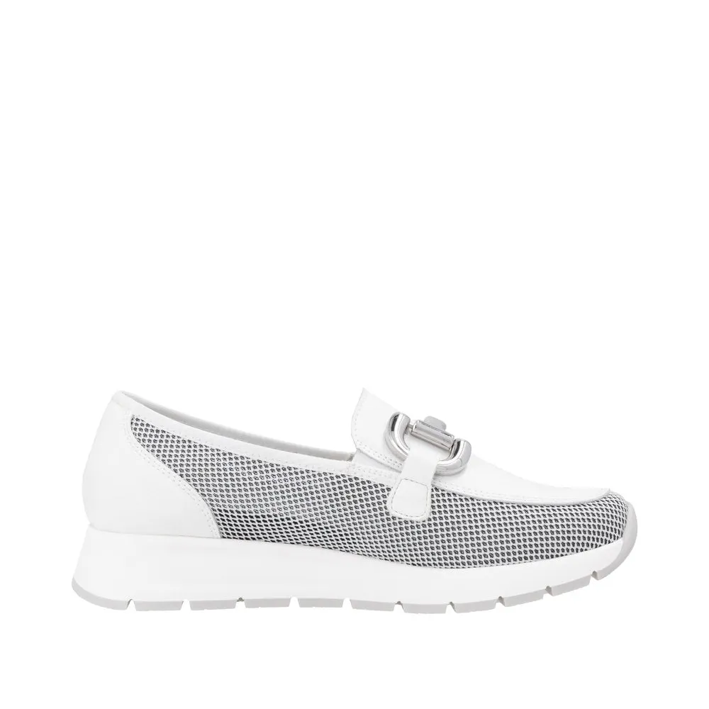 D2G02-80 - Loafer with Buckle Detail - White - Remonte