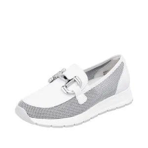 D2G02-80 - Loafer with Buckle Detail - White - Remonte
