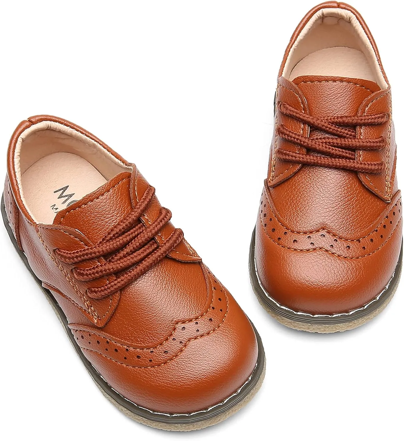 DADAWEN Toddler Boys Girls Dress Shoes Comfort Oxford Shoes Wedding Church Dress Shoes Lace Up School Uniform Loafer Flats (Toddler/Little Kid)