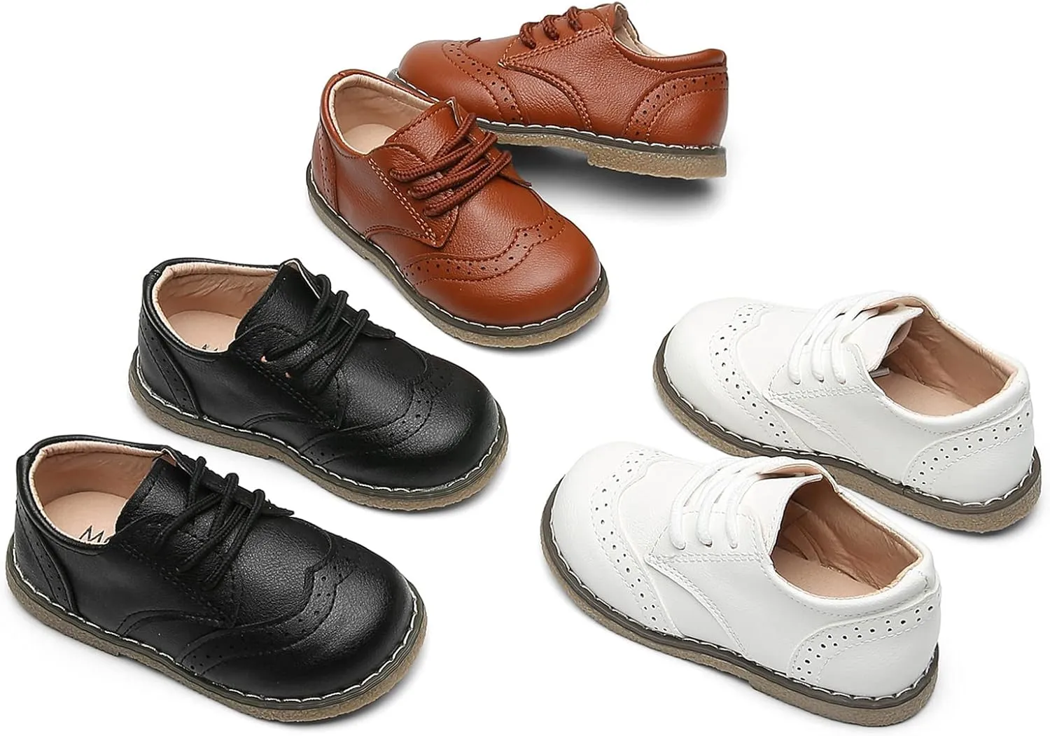 DADAWEN Toddler Boys Girls Dress Shoes Comfort Oxford Shoes Wedding Church Dress Shoes Lace Up School Uniform Loafer Flats (Toddler/Little Kid)