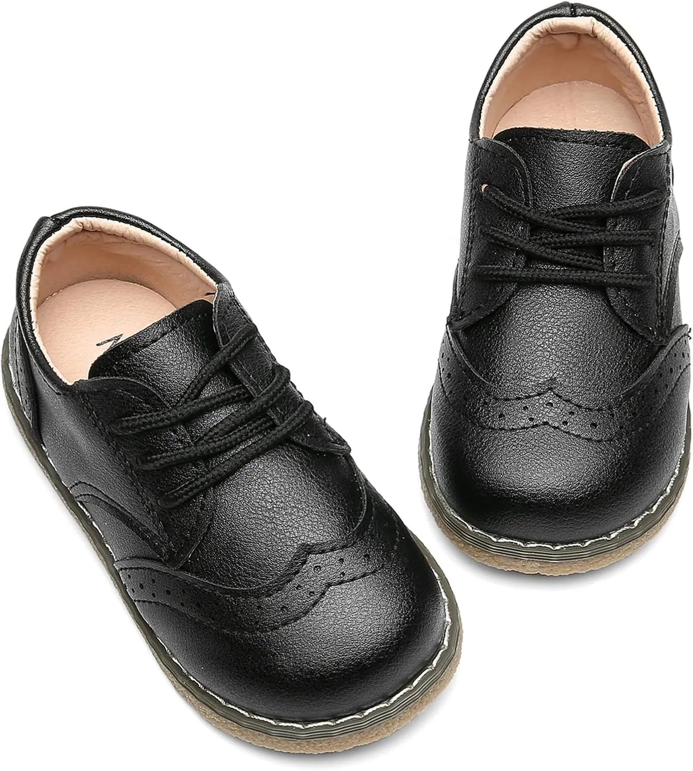DADAWEN Toddler Boys Girls Dress Shoes Comfort Oxford Shoes Wedding Church Dress Shoes Lace Up School Uniform Loafer Flats (Toddler/Little Kid)
