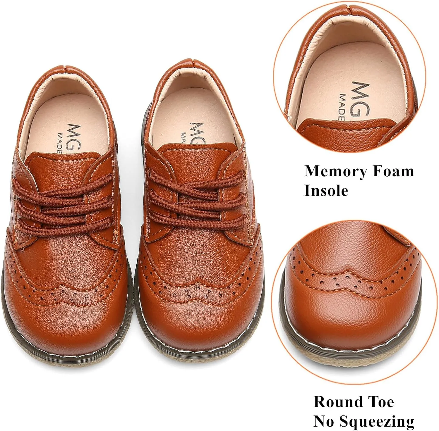 DADAWEN Toddler Boys Girls Dress Shoes Comfort Oxford Shoes Wedding Church Dress Shoes Lace Up School Uniform Loafer Flats (Toddler/Little Kid)