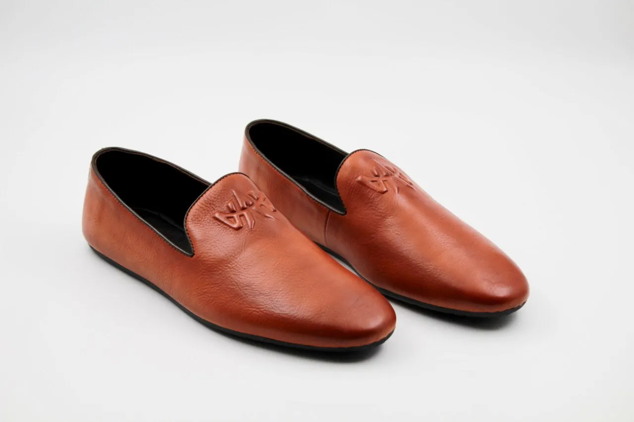 Dahlia Tan Leather Loafers Sole