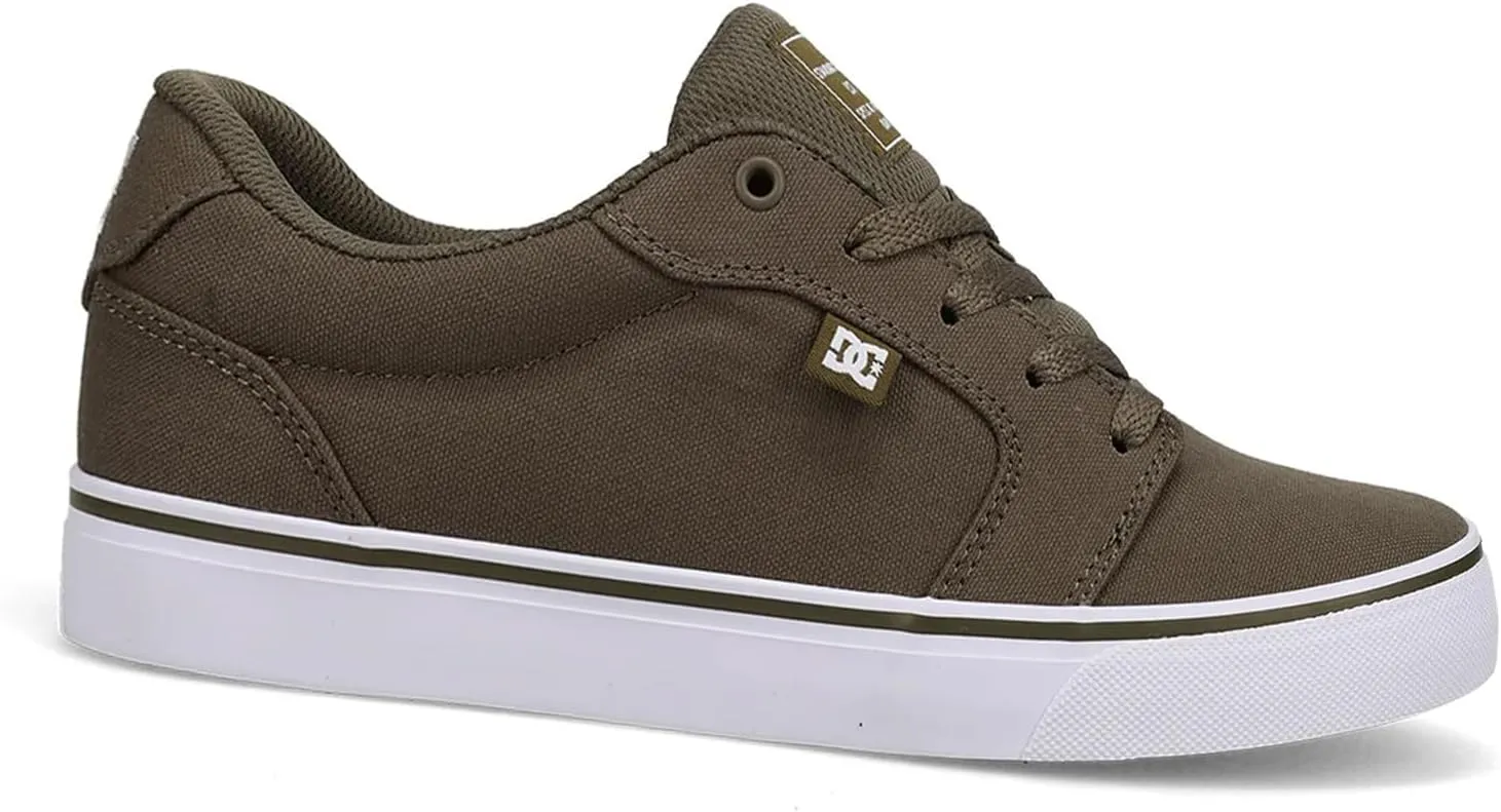 DC Men's Anvil TX Skate Shoe, Light Olive, 7.5