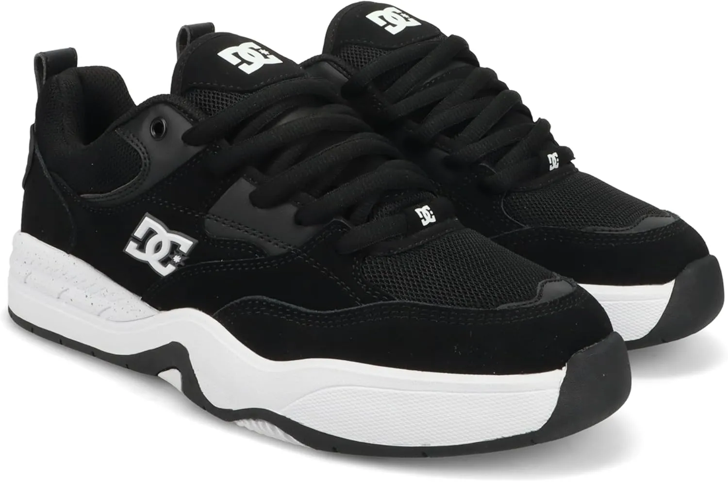 DC Men's Ascend Skate Shoe, Black/Black/White, 12